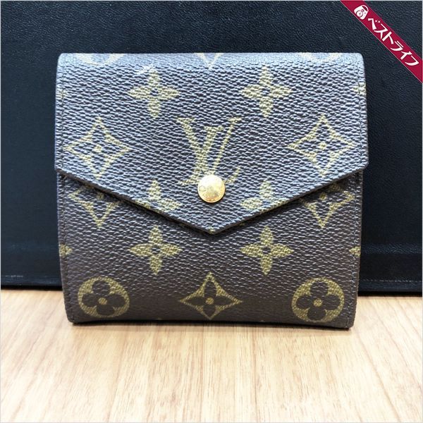 ルイヴィトン LV モノグラム ポルトモネビエ 旧 Wホック コンパクト
