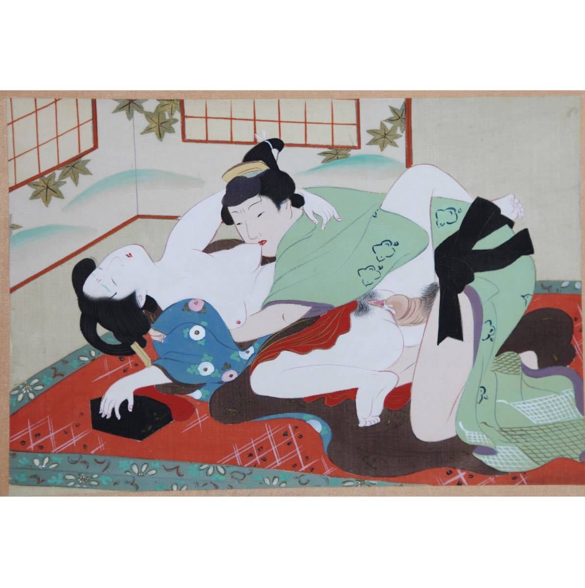 新作，格安 蔵出 春画帳 枕草紙 絹本肉筆 画帖 全十二画 細密描写春画 浮世絵 画帳 時代物 艶画 古書 豪華共箱 帙入り 着色艶本(人物画)｜売買されたオークション情報、yahooの商品情報をアーカイブ公開 人物画