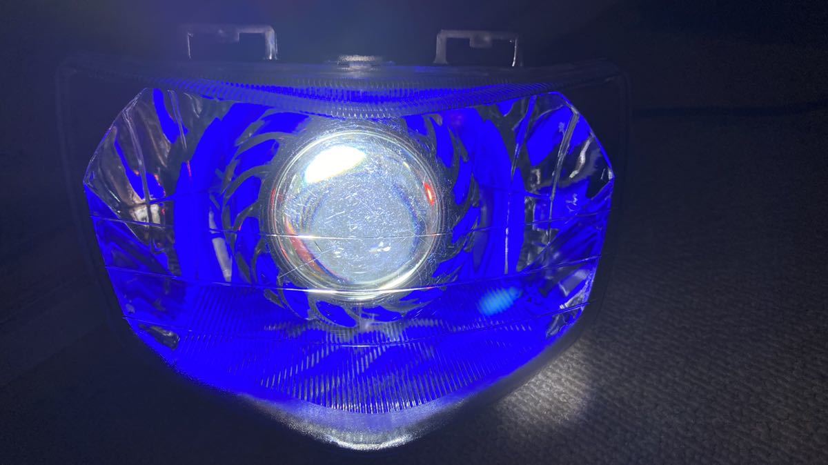 アドレスv125G 純白青信号イカリングヘッドライト V125 CF46A CF4EA
