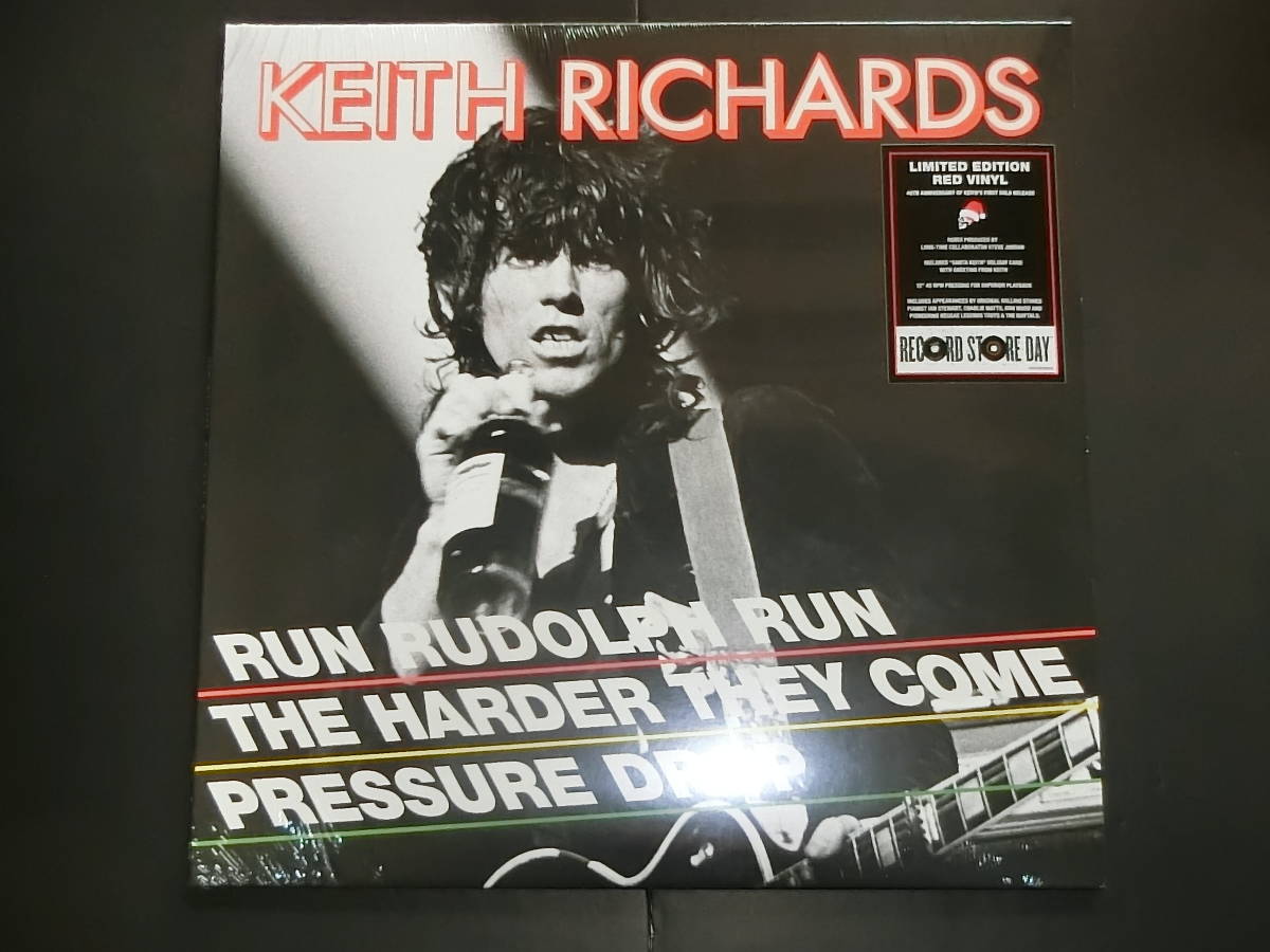 【未開封】KEITH RICHARDS /　RUN RUDOLPH RUN　レッド・ヴァイナル仕様　　おまけポスター付き