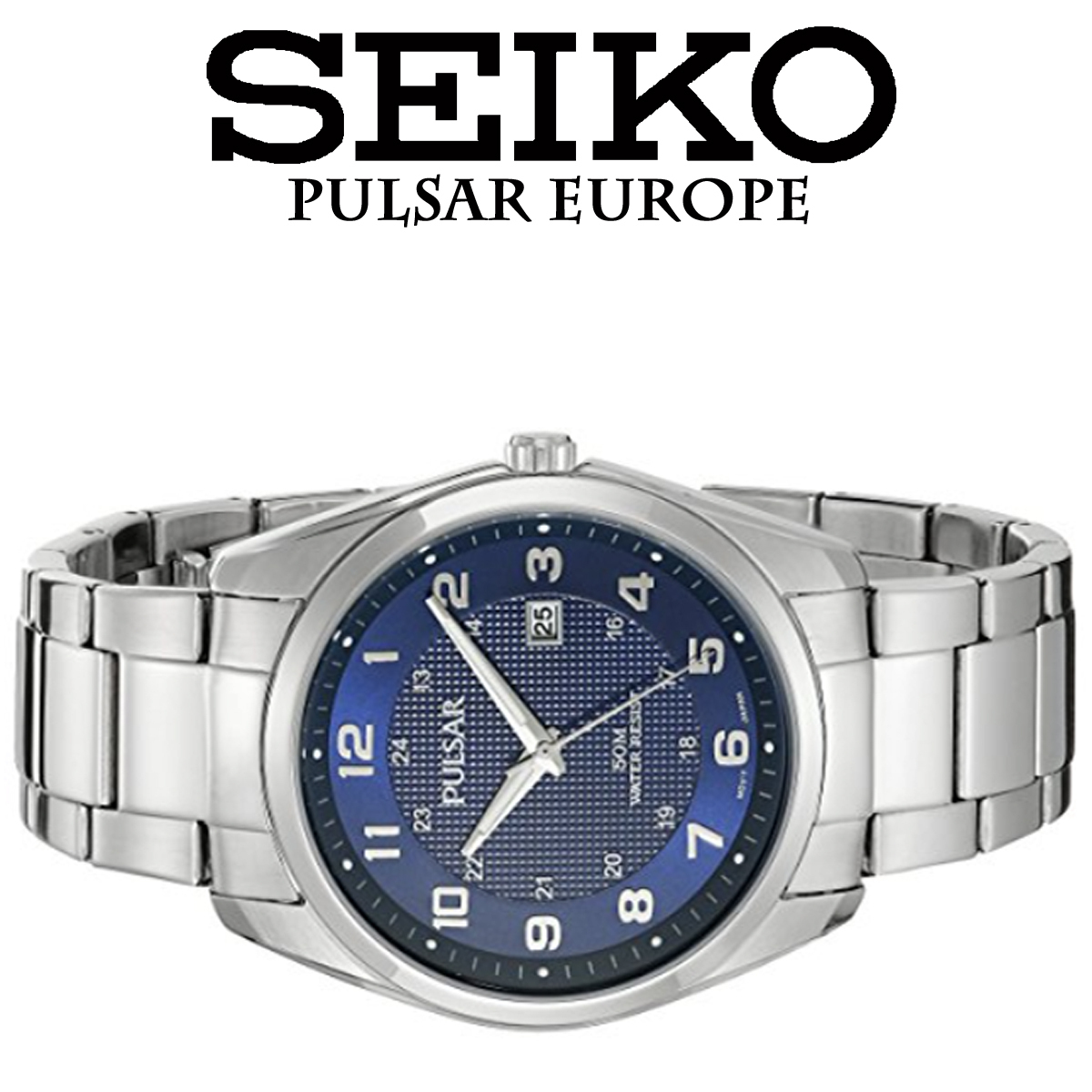 1円×3本 米国直輸入品 元HAMILTONブランド 日本未発売model SEIKO セイコー PULSAR パルサー 腕時計 美しすぎるBLUEブルー 50m防水 5気圧_1