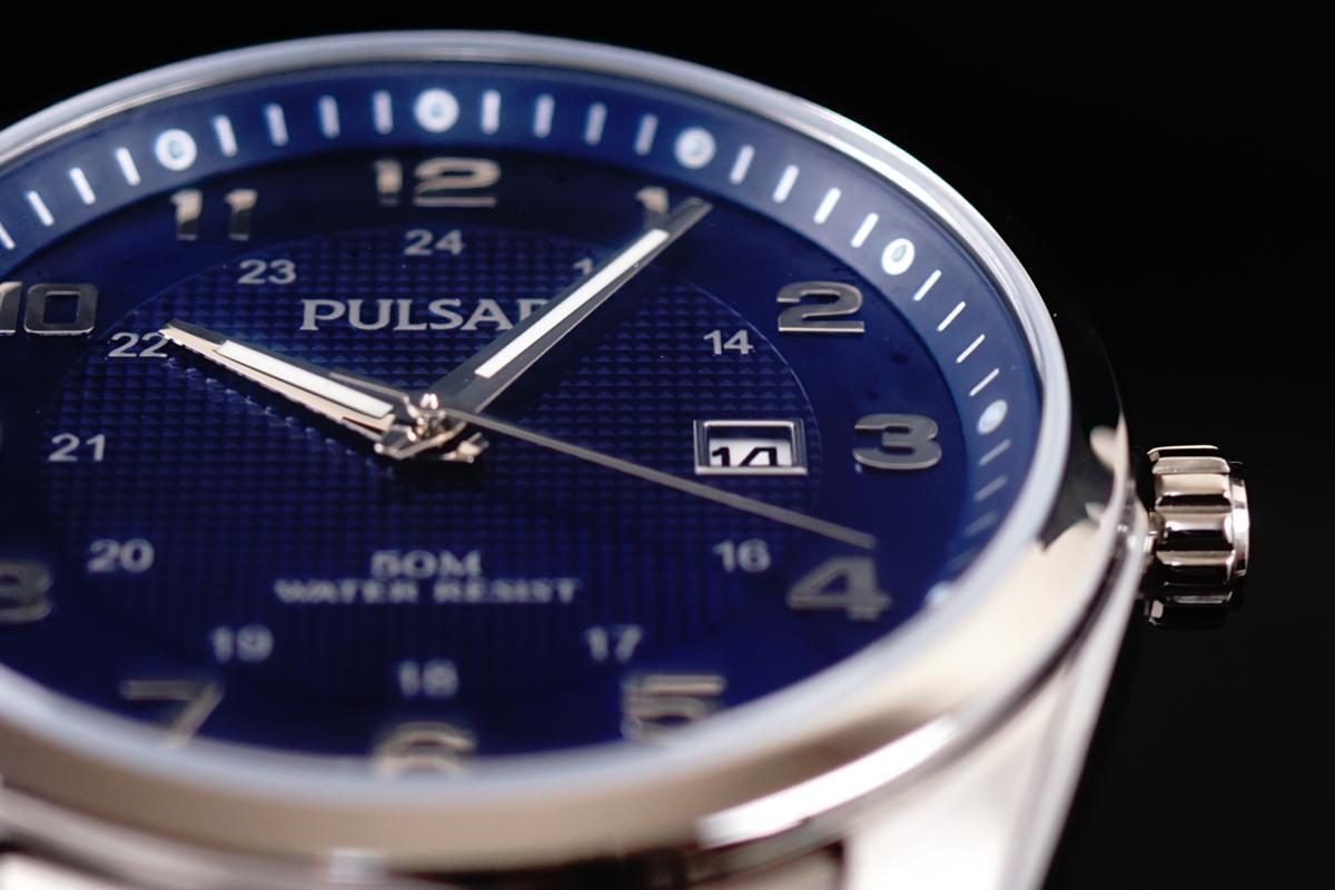 1円×3本 米国直輸入品 元HAMILTONブランド 日本未発売model SEIKO セイコー PULSAR パルサー 腕時計 美しすぎるBLUEブルー 50m防水 5気圧_6