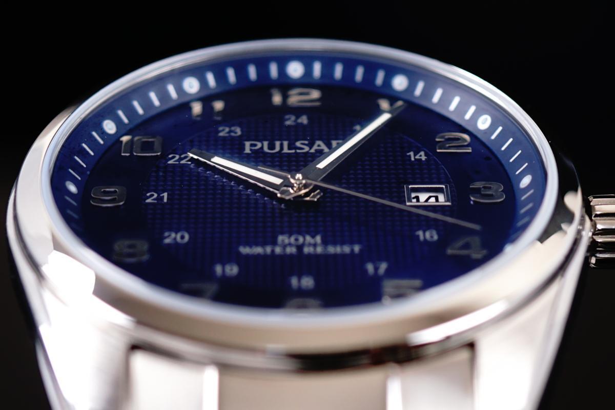 1円×3本 米国直輸入品 元HAMILTONブランド 日本未発売model SEIKO セイコー PULSAR パルサー 腕時計 美しすぎるBLUEブルー 50m防水 5気圧_7