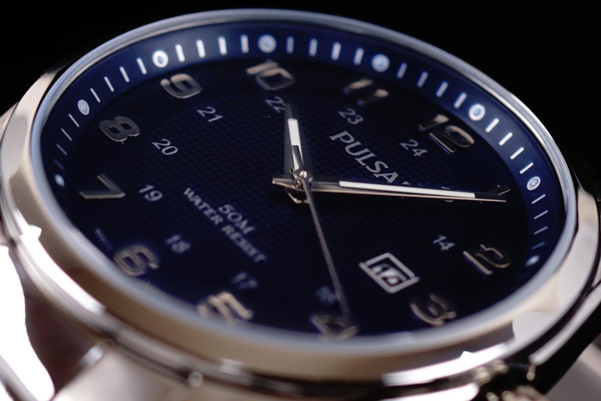 1円×3本 米国直輸入品 元HAMILTONブランド 日本未発売model SEIKO セイコー PULSAR パルサー 腕時計 美しすぎるBLUEブルー 50m防水 5気圧_8