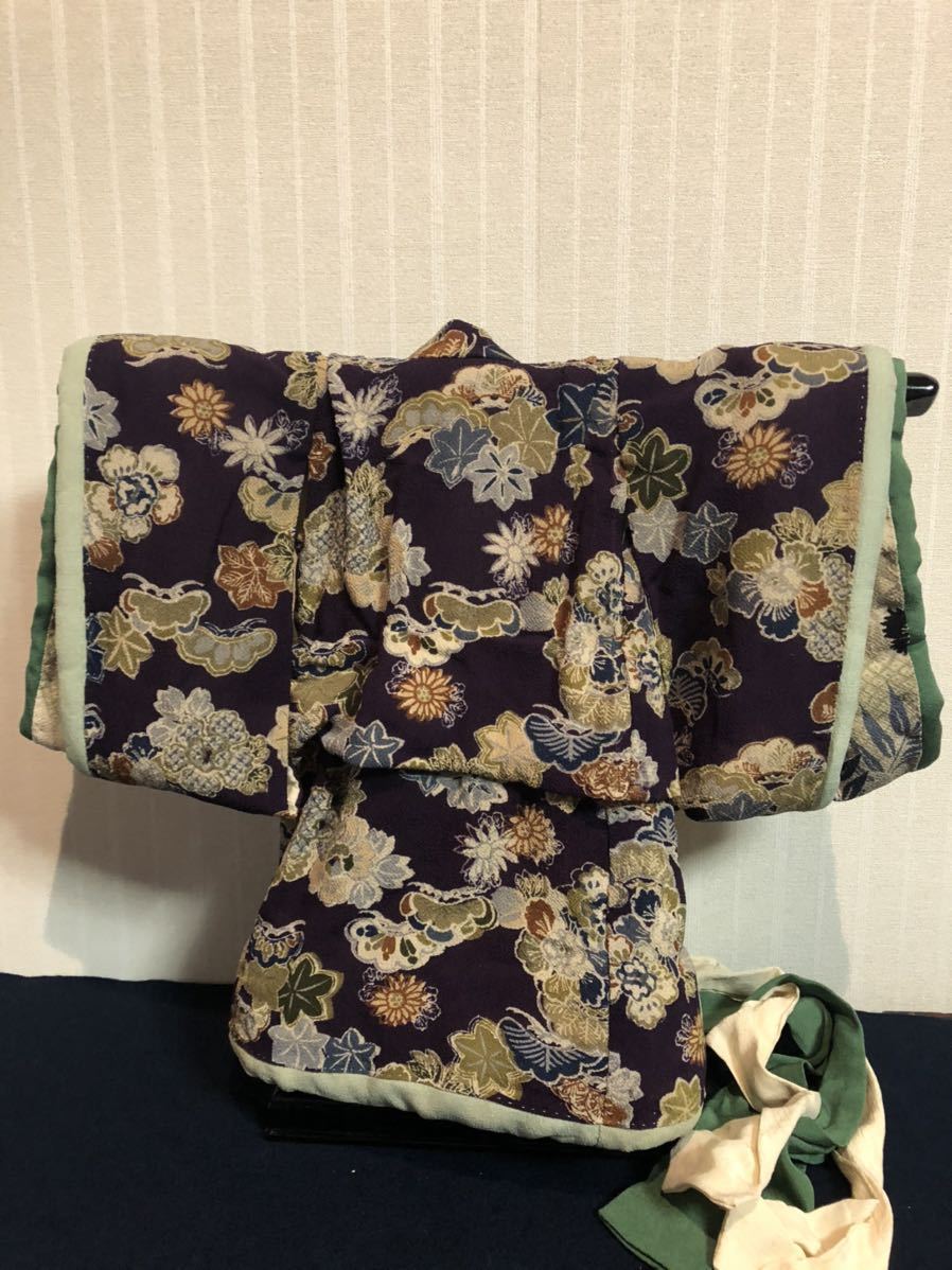 補修済み 市松人形 男の子 大正〜昭和初期 唐子髷 縮緬の着物と