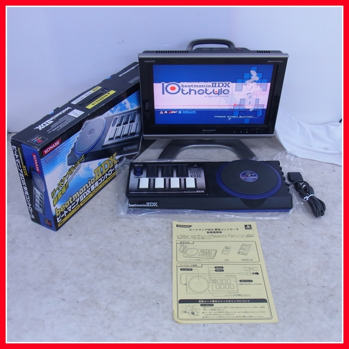 動作品 PS2 プレステ2 beatmania2DX ビートマニア2DX 専用コントローラー 箱説付き【20