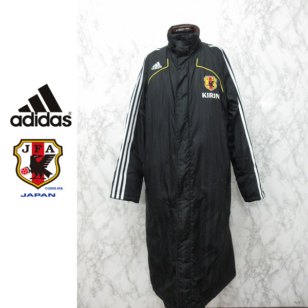 人気SALE，SALE adidas/アディダス Clima365ロング丈 中綿ベンチコート/KIRIN JFA 防寒 サッカー 観戦 メンズO/黒/ブラック系/O OS6035(コート)｜売買されたオークション情報、yahooの商品情報をアーカイブ公開 - オー コート