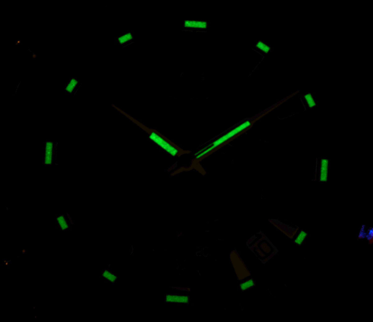 1円×3本 逆輸入オリエント50m防水クロノグラフ激レア日本未発売ブラック＆ブルー腕時計メンズ新品未使用ORIENTオールブラック全身黒塗_8