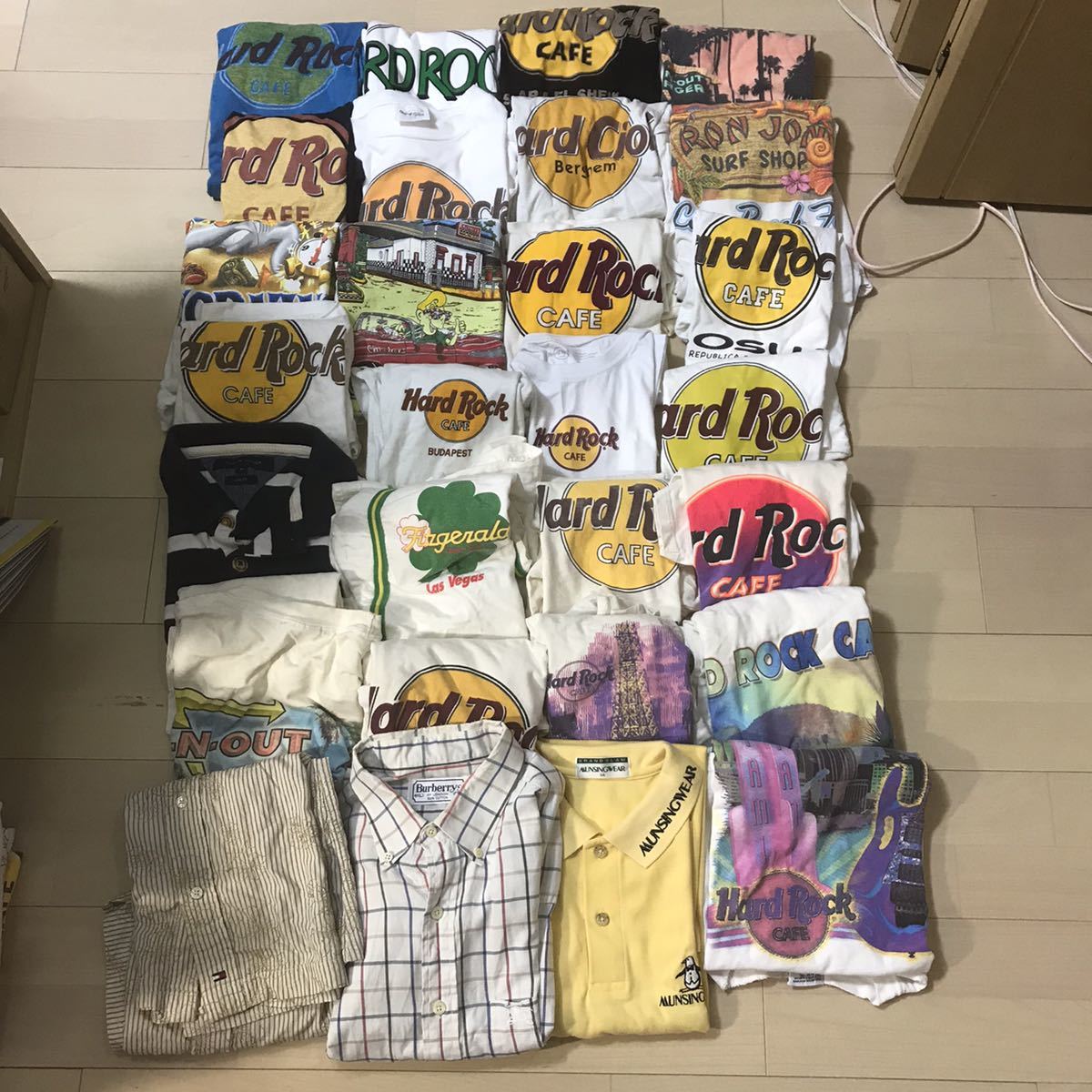 赤字超特価，定番 1円スタート Tシャツ まとめ売り 28着 ハードロックカフェ トミーヒルフィガー バーバリー プリントT 半袖 卸売 業販(文字、ロゴ)｜売買されたオークション情報、yahooの商品情報をアーカイブ XLサイズ以上