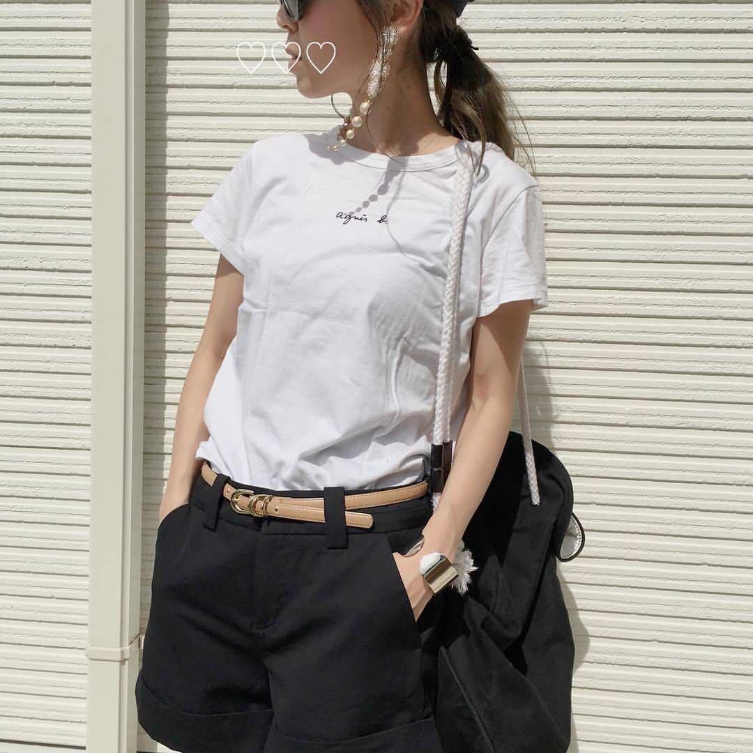 agnes b. アニエスベー チビロゴTシャツ 半袖 レディース ホワイト 4  