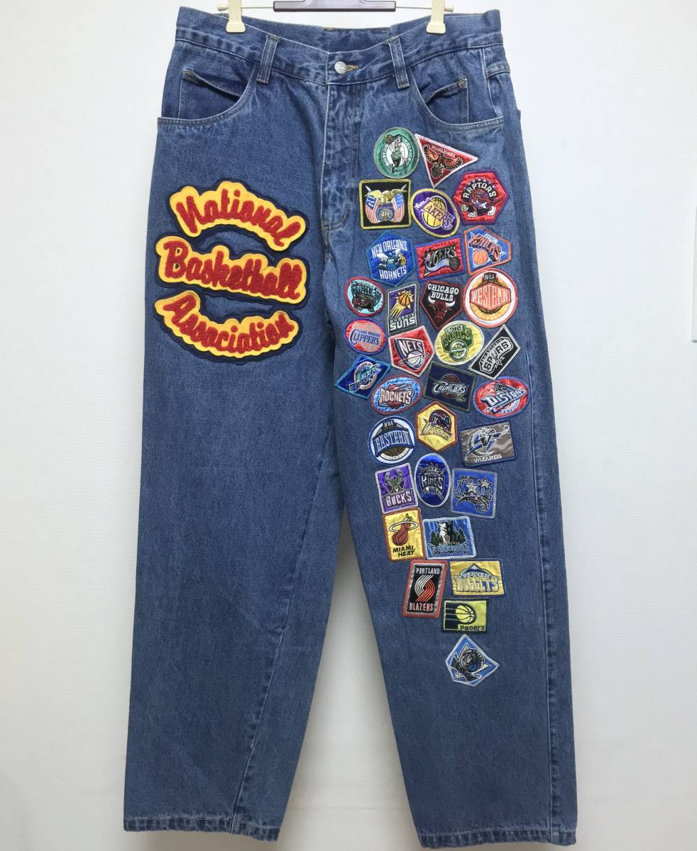 【HOT，格安】 NBA JEFF HAMILTON ジェフハミルトン ワッペン デニム パンツ 32(パンツ)｜売買されたオークション情報、yahooの商品情報をアーカイブ公開 - オークファン パンツ