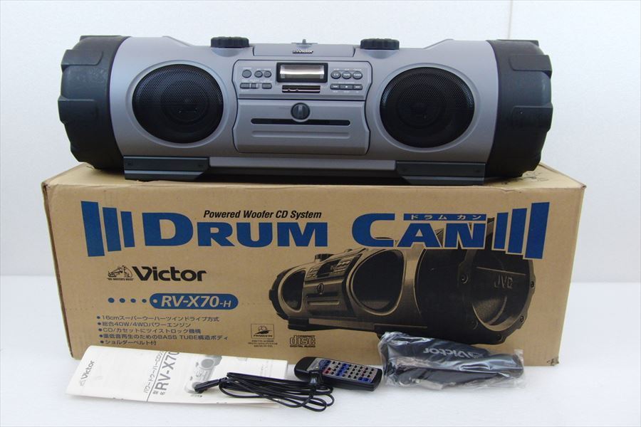 お得，最新作 Victor DRUMCAN RV-X70 ラジカセ ドラムカン CD/ラジオOK ビクター 元箱おまけ 200905K4095(ラジカセ)｜売買されたオークション情報、yahooの商品情報をアーカイブ公開 - オークファン ラジカセ