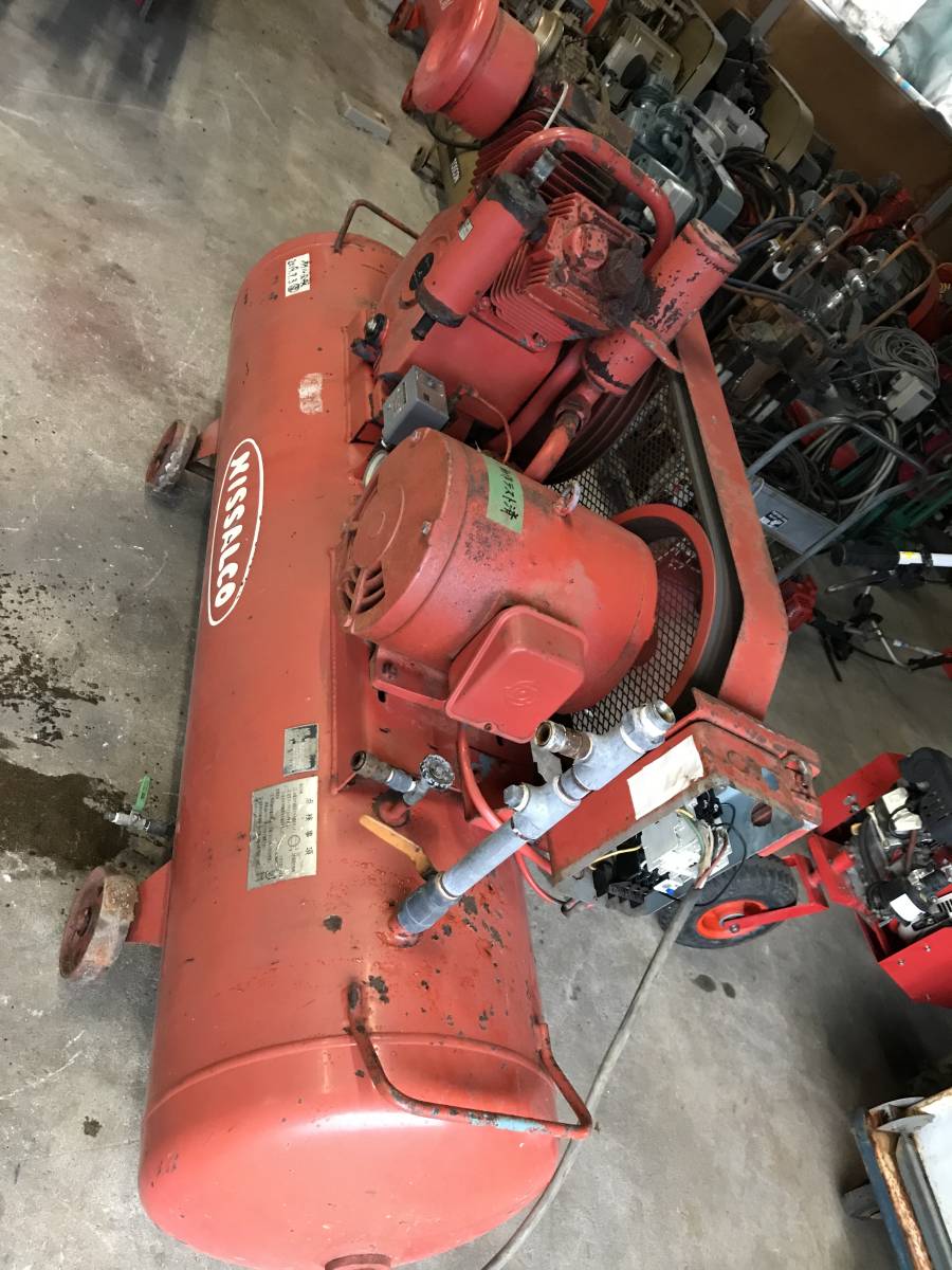 コンプレッサー 200V 7.5kw 280L 200v コンプレッサー 日立 10馬力 大型 新潟 動作良 TBP