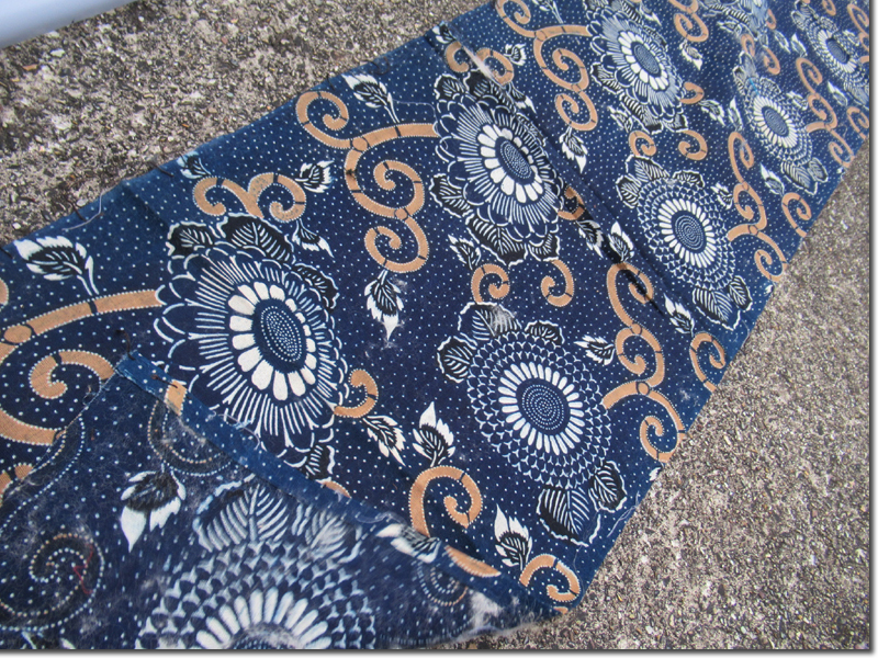 728 古布 藍染 木綿 型染 ふとん皮 Cotton natural Indigo dye 着物
