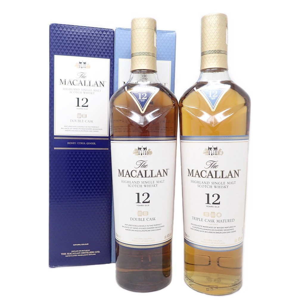【格安，大人気】 未開栓 THE MACALLAN マッカラン 12年 ダブルカスク トリプルカスク 700ml 箱付 2本セット(ハイランド)｜売買されたオークション情報、yahooの商品情報をアーカイブ公開 - オークファン シングルモルト