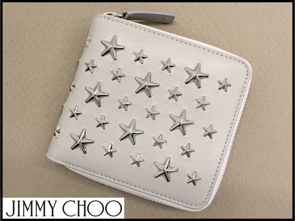 10万 Jimmy Chooジミーチュウ オフ白スタースタッズラウンドジップ二つ折り財布1円 ジミーチュウ 売買されたオークション情報 Yahooの商品情報をアーカイブ公開 オークファン Aucfan Com