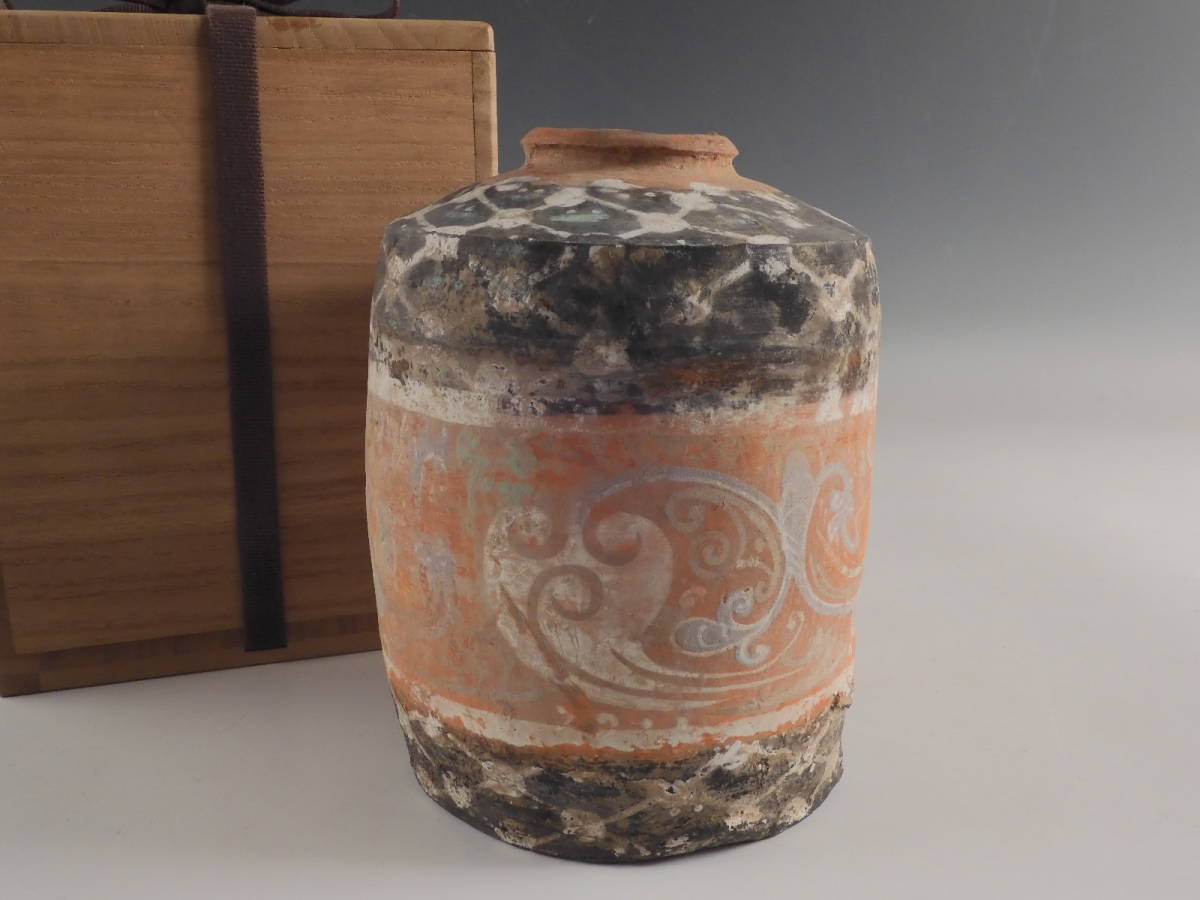 ◇栄◇時代 中国 色絵 彩陶 花入 飾壷 古陶器 アンダーソン土器 55y226