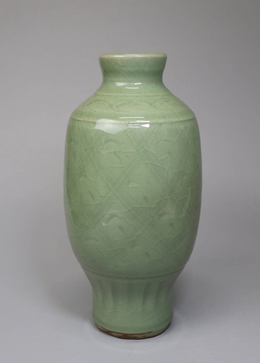 龍泉窯 唐物 明時代 青磁花瓶 中国美術 b10094 Yahoo!オークション 初