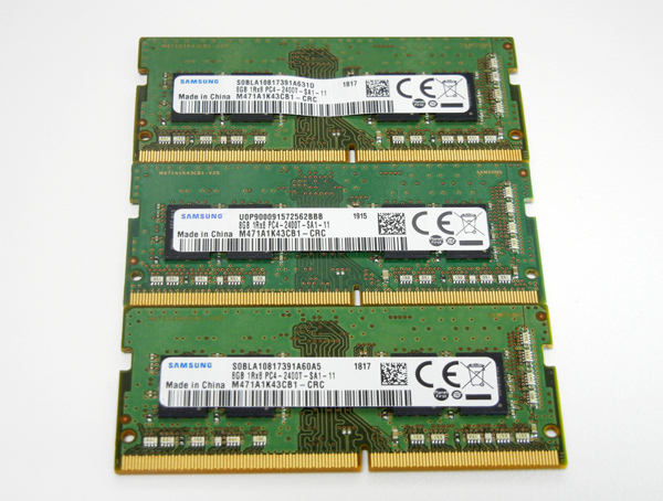 ☆SAMSUNG ノート用メモリ DDR4 PC4-2400T 8GB×3枚/動確済 【公式通販】