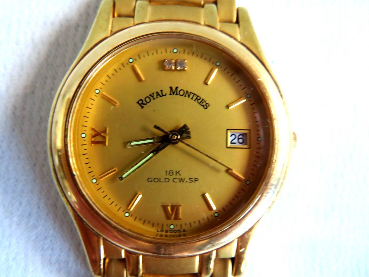 ト葛 ROYAL MONTRES 18K 18金 GOLD CW.SP ダイヤ メンズ 男性 腕時計 
