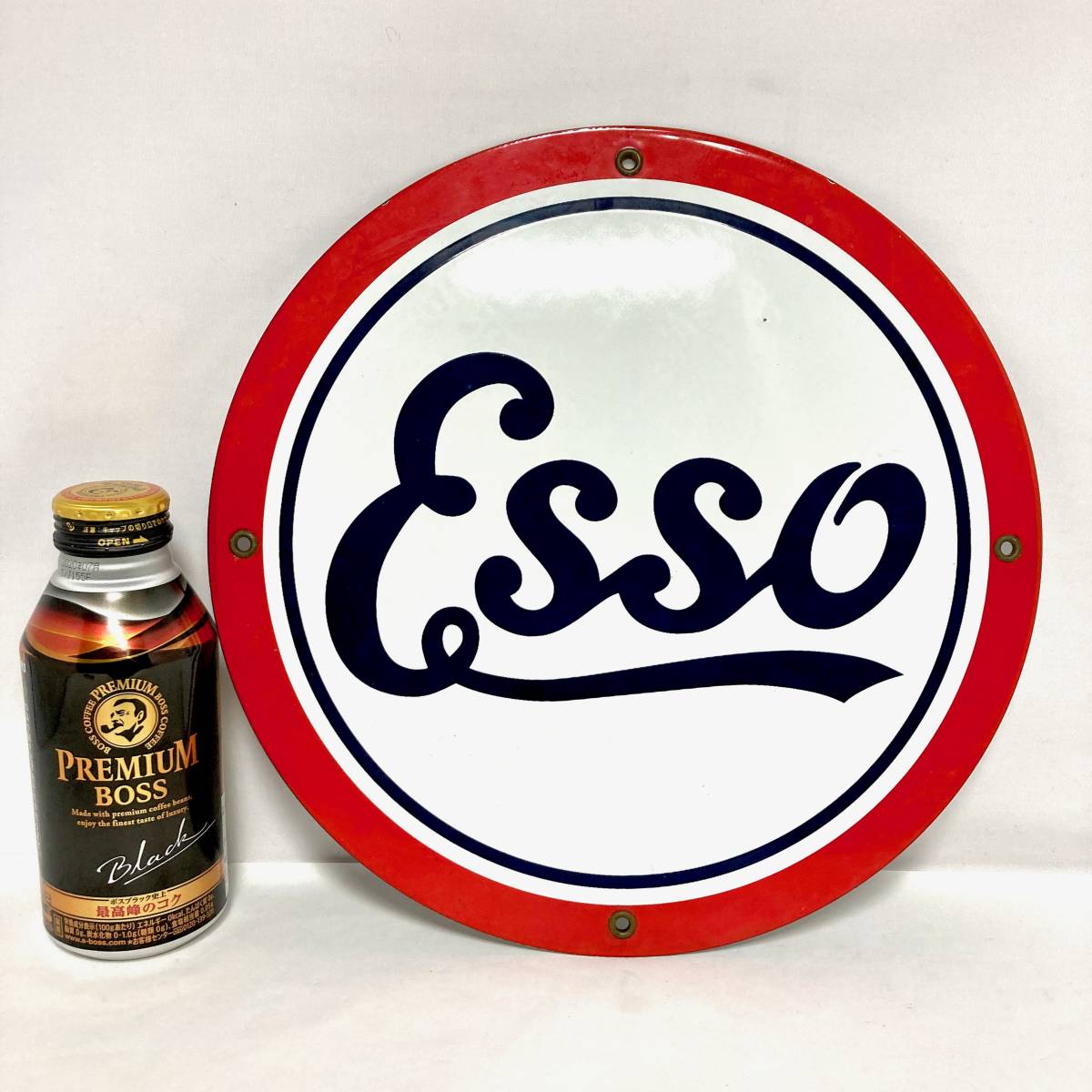 ☆激レア！ヴィンテージ ホーロー看板 ESSO エッソ ガソリンスタンド 