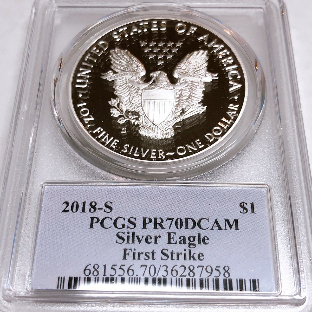 ☆最高鑑定☆鑑定枚数200枚のみ☆ 2018-S アメリカ イーグル 銀貨 PCGS