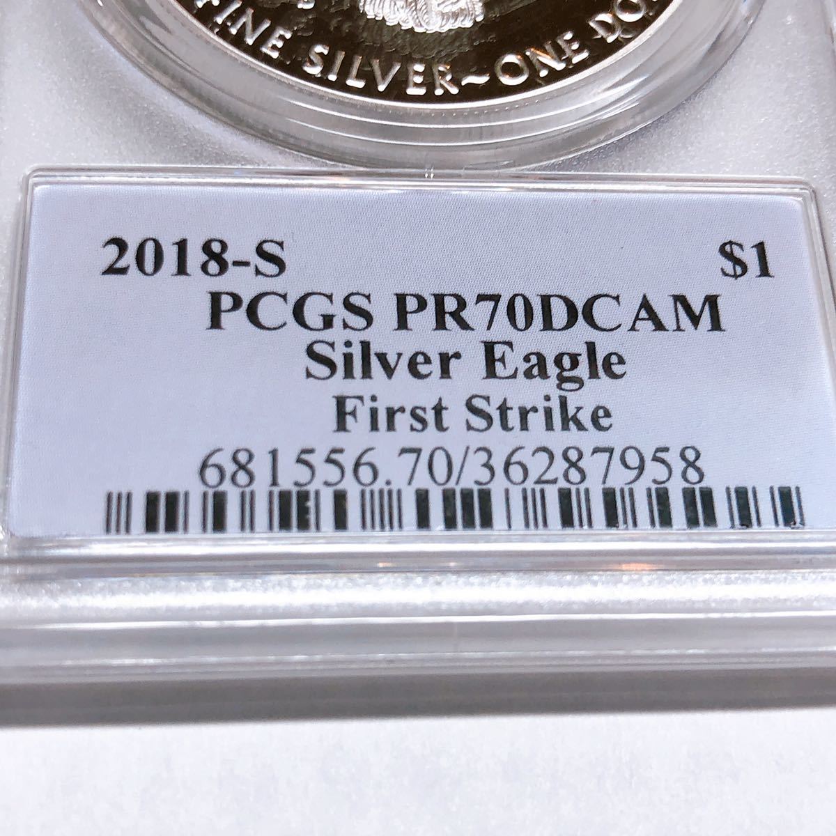 ☆最高鑑定☆鑑定枚数200枚のみ☆ 2018-S アメリカ イーグル 銀貨 PCGS
