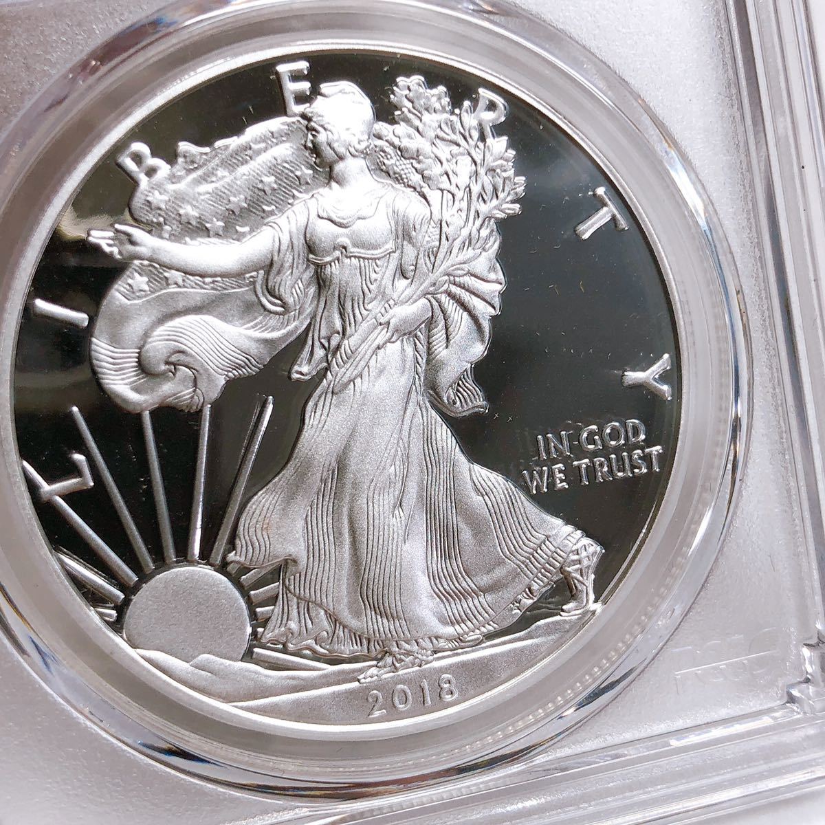 ☆最高鑑定☆鑑定枚数200枚のみ☆ 2018-S アメリカ イーグル 銀貨 PCGS
