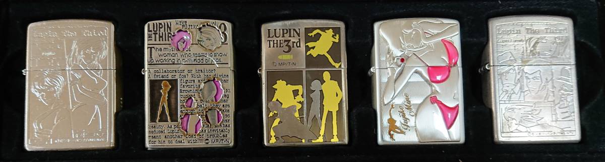 現状品】ルパン三世 zippo オイルライター 5個セット 峰不二子 次元 