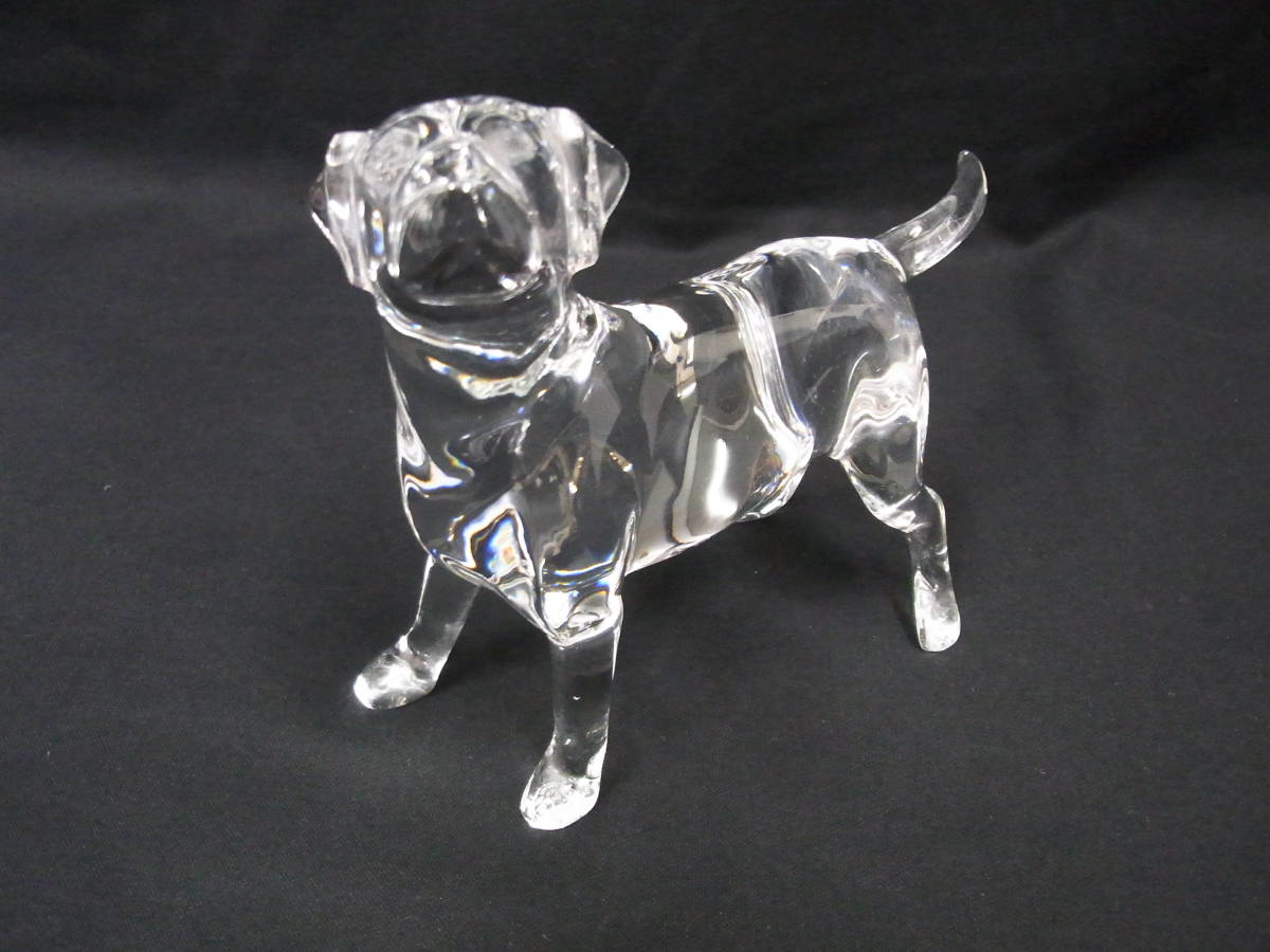 バカラ Baccarat クリスタル オブジェ 犬 置物 USED 箱付 BACCARAT 犬