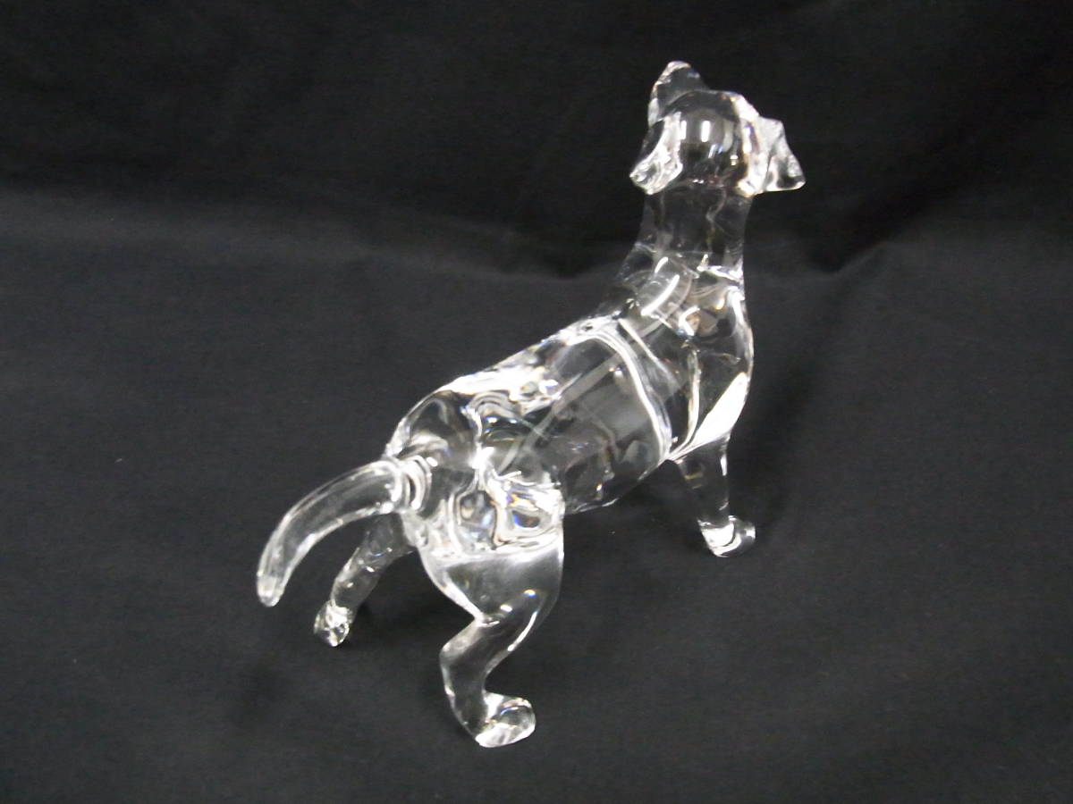 バカラ Baccarat クリスタル オブジェ 犬 置物 USED 箱付 BACCARAT 犬