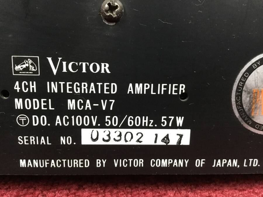 Victor MCA-V7 4チャンネルアンプ◇ジャンク品 美品保証書付 Victor