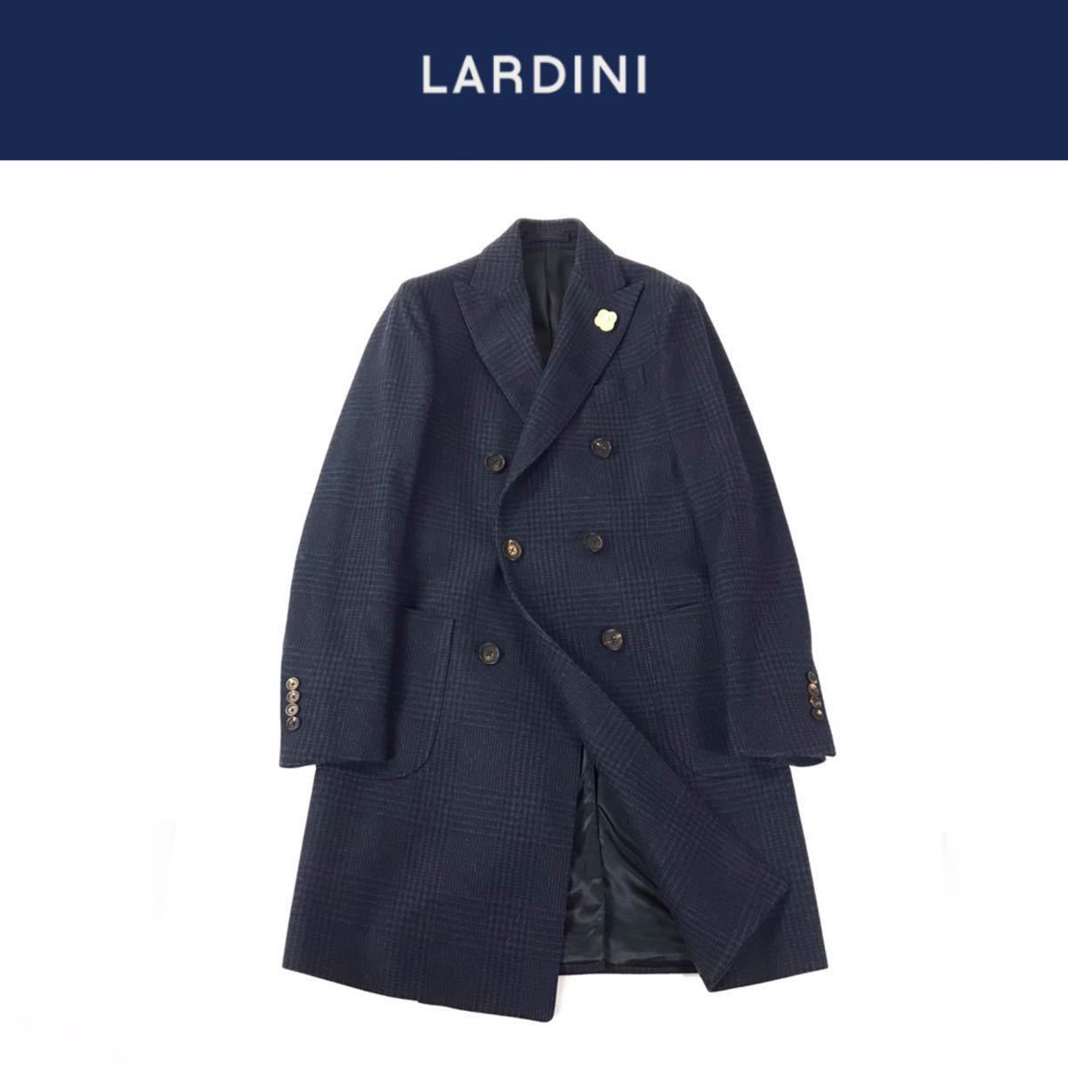 【安い，爆買い】 極上ダブルコート ラルディーニ LARDINI 大 のグレンチェックコート オ35220 42 44 ネイビー バウンドトゥース ウール ブラック(コート)｜売買されたオークション情報、yahooの商品情報をアーカイ 男性用