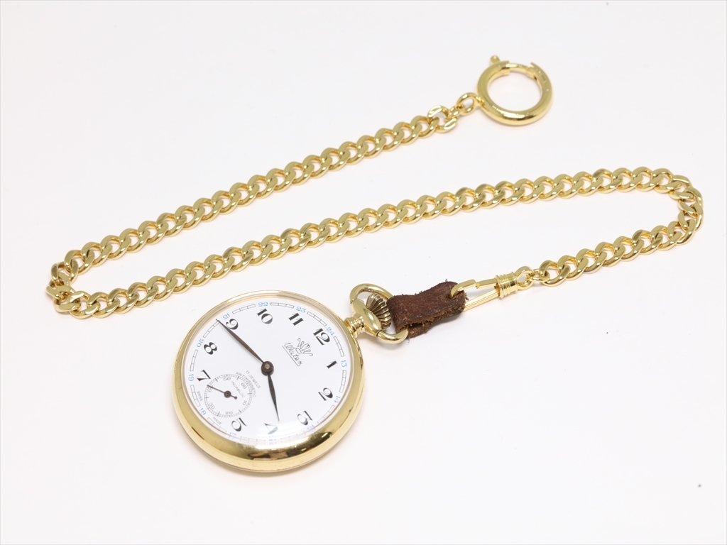 1円★稼働品【ワテックス】懐中時計　手巻き　アンティーク　スモセコ　17石　箱付き　A0032477