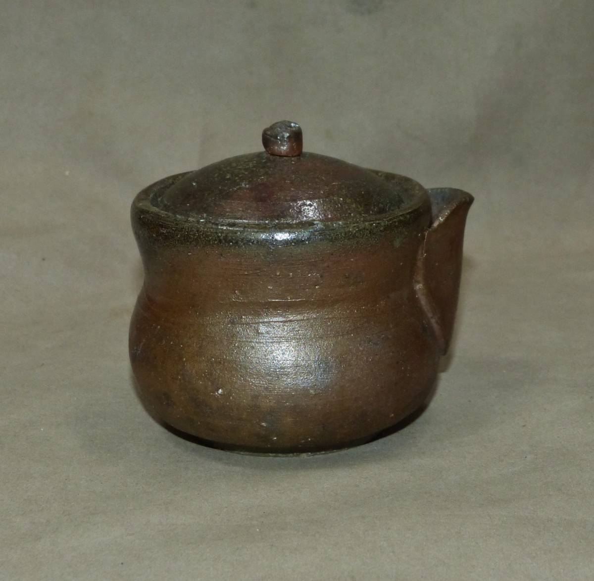 人間国宝金重陶陽作備前焼 宝瓶 煎茶器 共箱付 備前焼、人間国宝金重陶