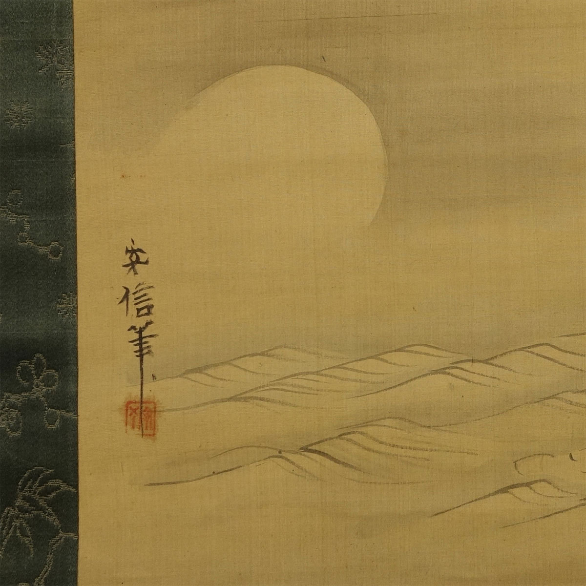 真作/狩野安信/牧心斎/布袋図/横物/人物図/掛軸/名家伝来/AK-391 真作⁄狩野安信⁄牧心斎⁄布袋図⁄横物⁄人物図⁄掛軸⁄名家伝来⁄AK-391 狩野