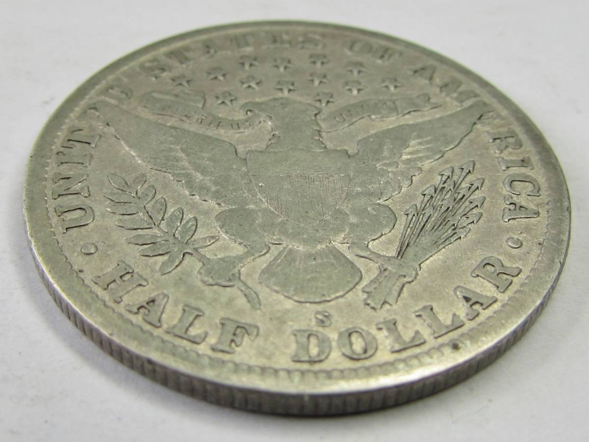 アメリカ 50セント 銀貨 1915年 S バーバーハーフダラー(北アメリカ