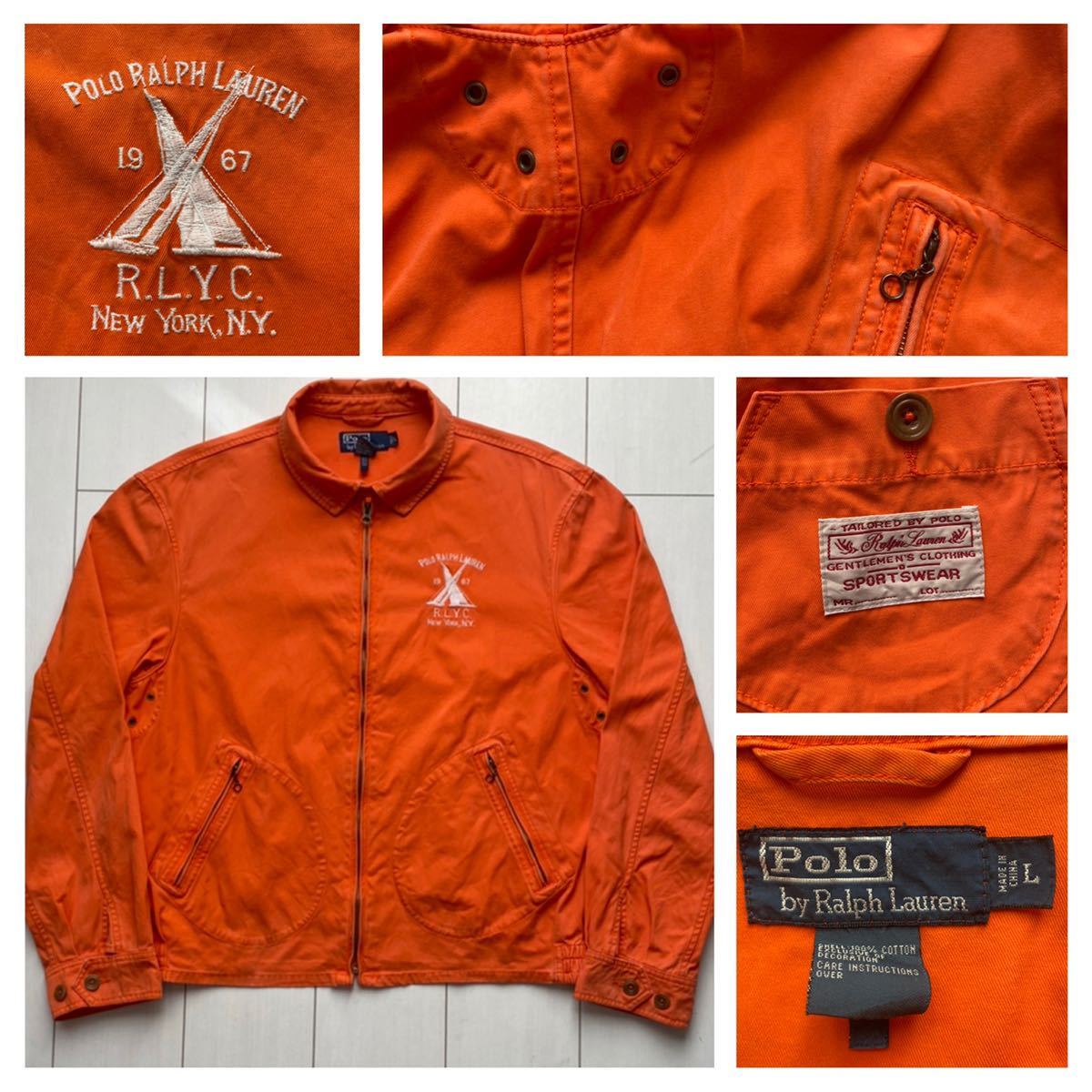 最新作，新品 POLO ラルフローレン R.L.Y.C. newyork 刺繍 スウィングトップ スイングトップ ジャケット ブルゾン orange オレンジ rrl sport L(ジャンパー、ブルゾン)｜売買されたオークション情報、yahooの商品情報 男性用