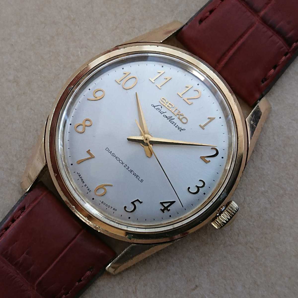 セイコー ロードマーベル 0 絹目文字盤 全数字インデックス 植字 SEIKO 