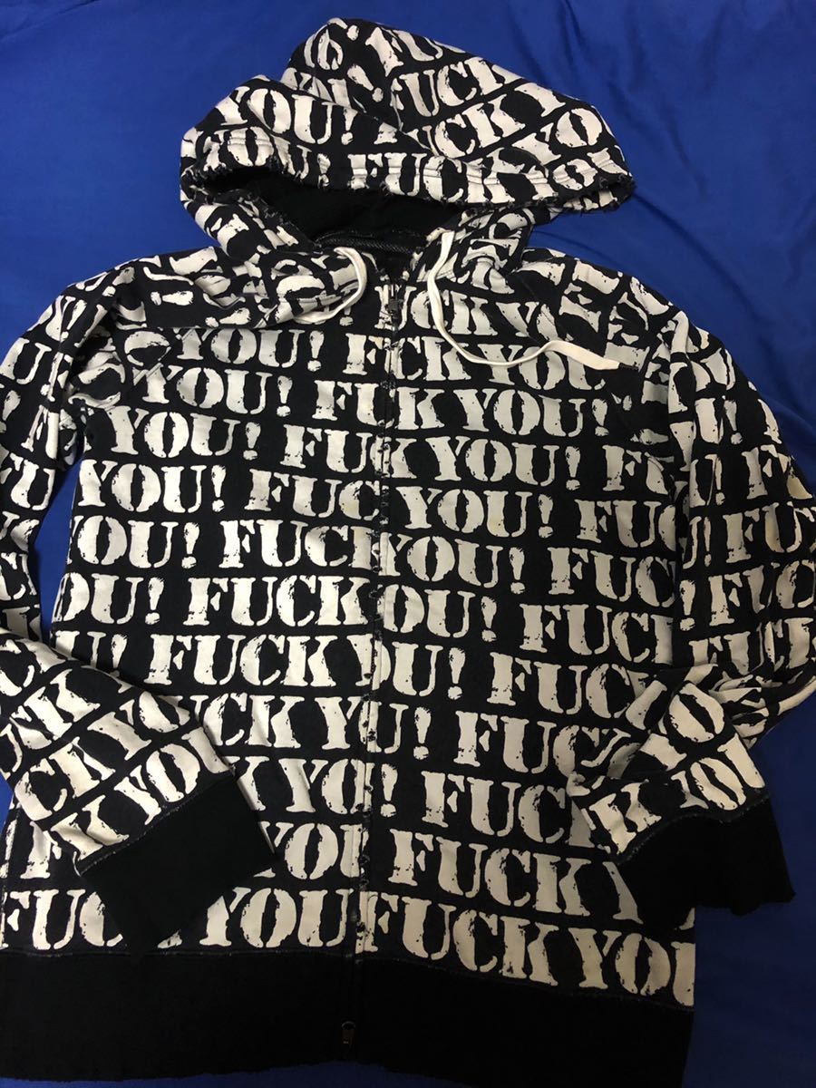 黒 NUMBER(N)INE ナンバーナイン FUCK YOU ZIP パーカー (トップス 