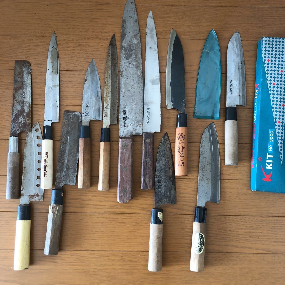 ○福田光男作 最高級 本焼柳刃庖丁 調理道具 包丁 中古 箱入り☆ 安来 