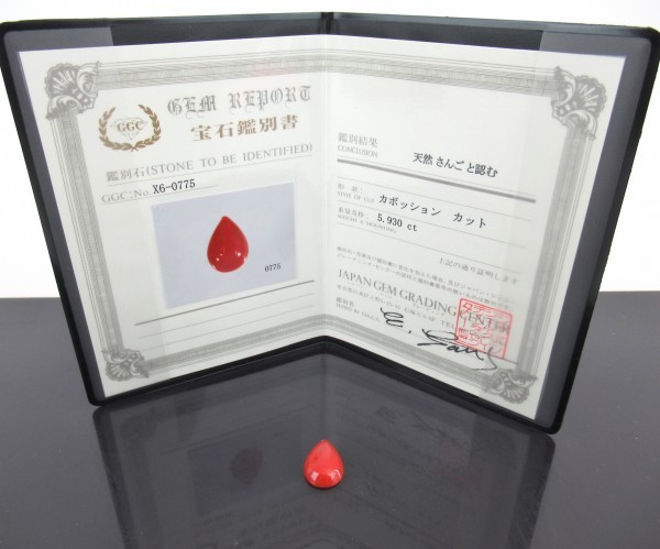 ＊＊ さんごやまオーダーページです　＊＊ 天然珊瑚 さんご サンゴ 5.930ct レッドコーラル カボッションカット