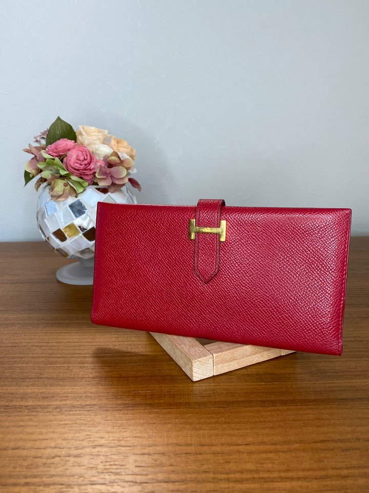 1円スタート！ 極美品 HERMES エルメス ベアンクラシック レッド 刻印