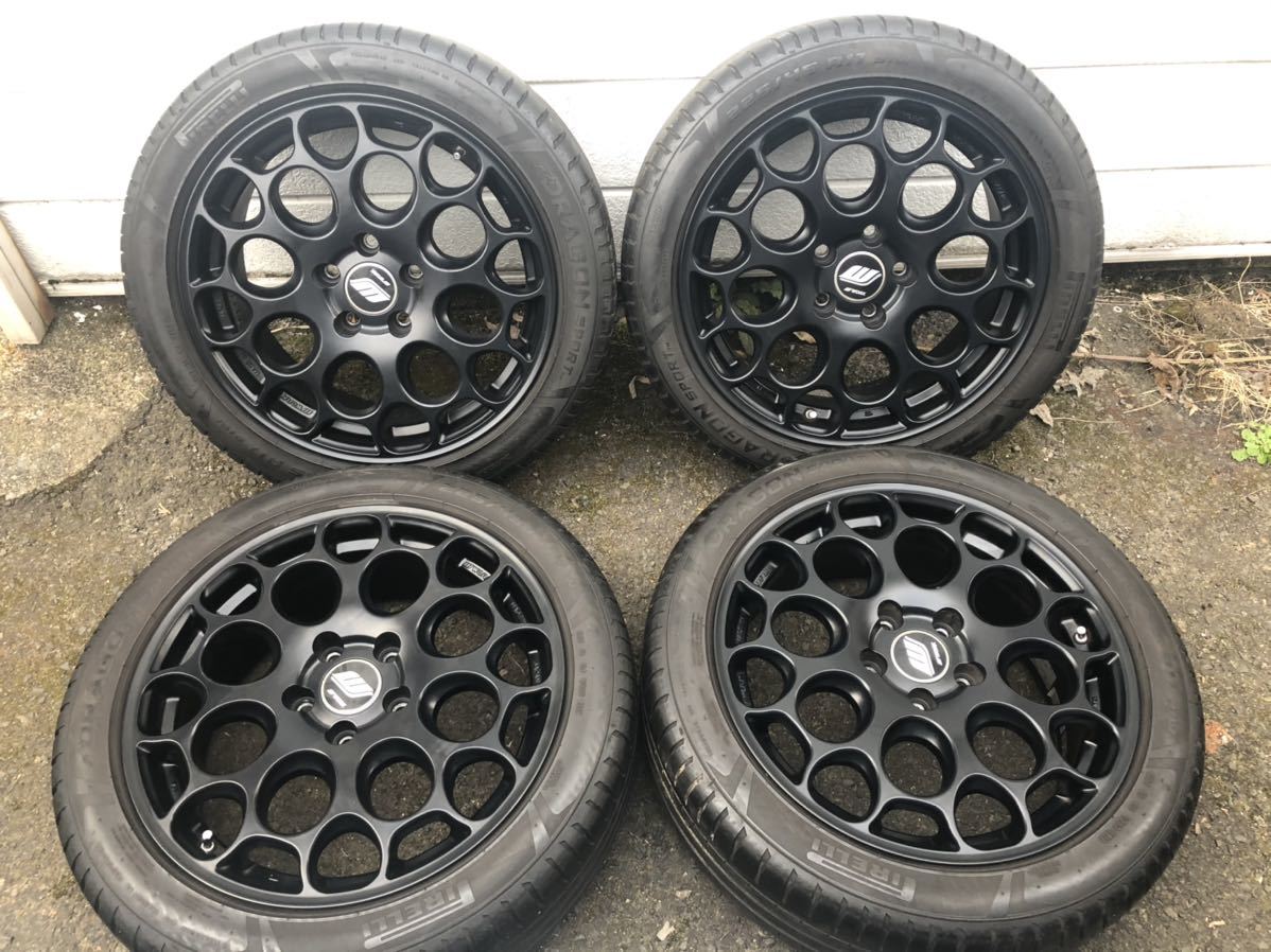 手渡し可 VW ゴルフ5 ゴルフ6 GOLF5 GOLF6 GTI ? WORK IMPORT LABEL ワーク インポートレーベル 17X7J +53 112 5H 225/45R17 4本セット