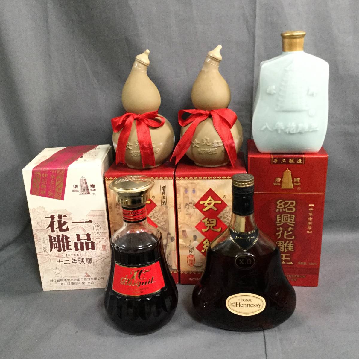 【得価，送料無料】 Φ　11/20　177397　お酒　セット　まとめて　6本　Hennessy　紹興酒　Bisquit　など