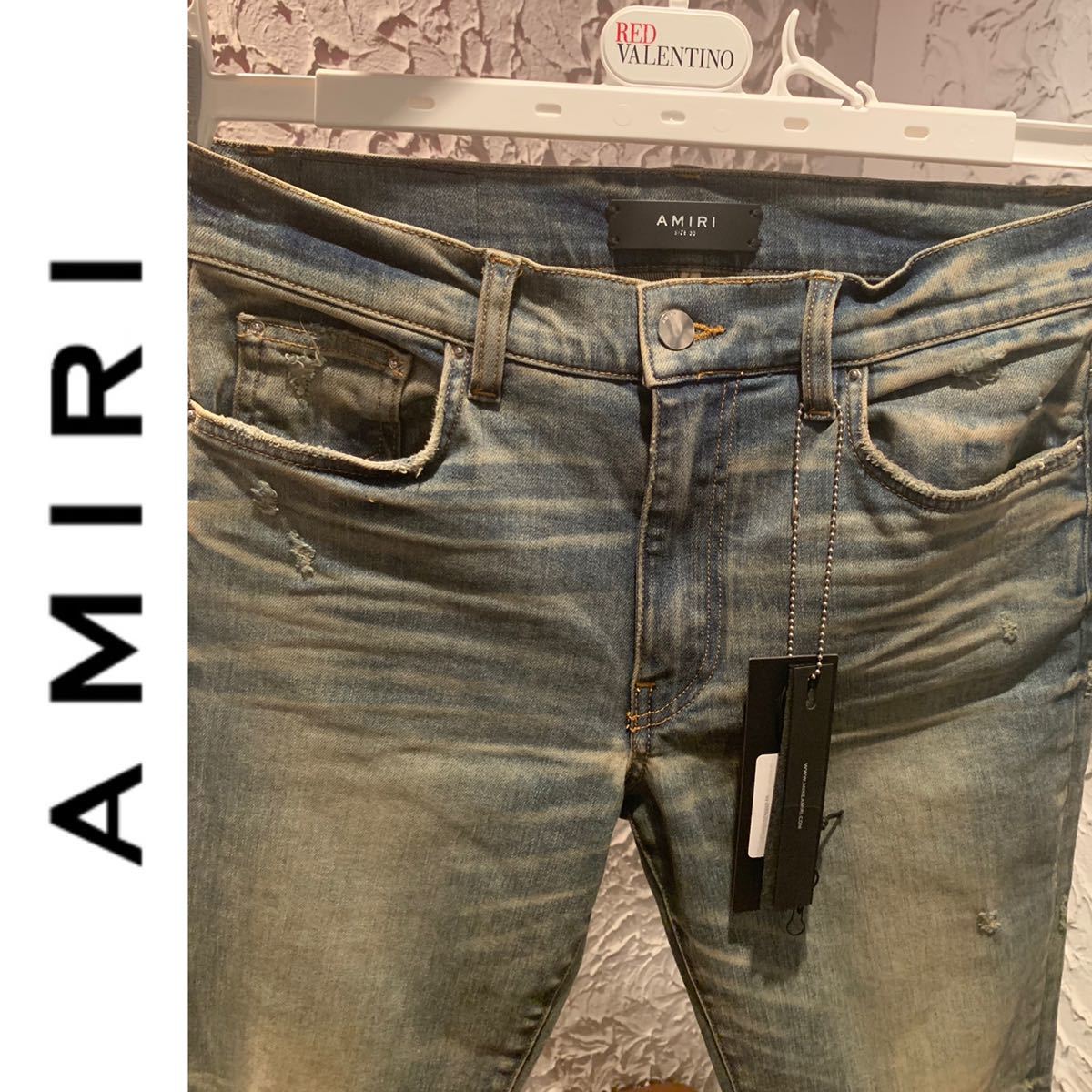 ☆AMIRI アミリ 新品未使用 33インチ デニム バイカーパンツ ダメージ 