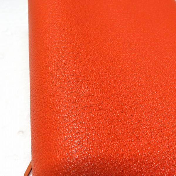ブックカバー エルメス HERMES A5 Eazip ブランド エルメス シェーブル ブックカバー □H刻印 セリエ 手帳カバー オレンジ ブランド小物 ユニセックス☆0347