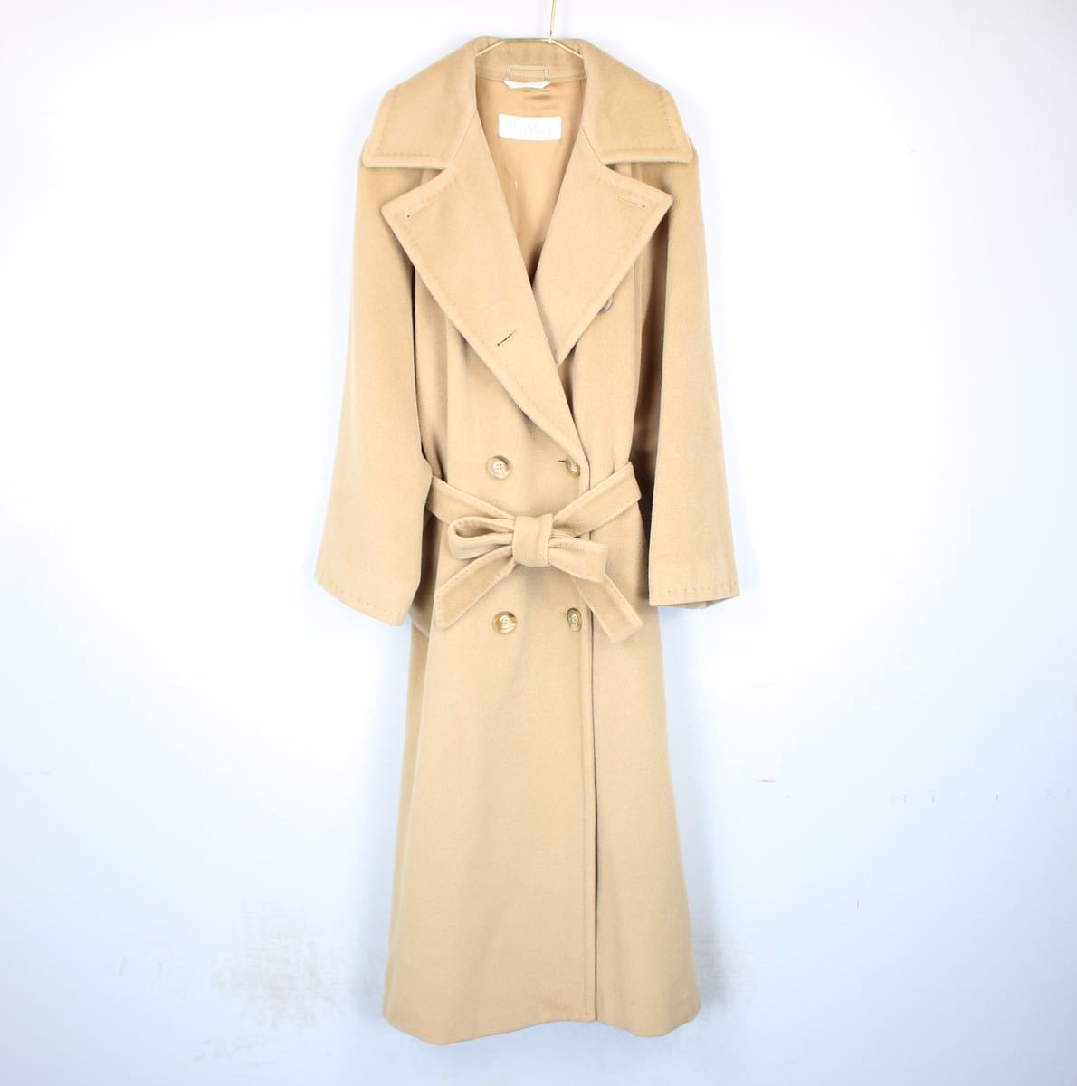 MAX MARA CASHMERE BREND WOOL BELTED COAT MADE IN ITALY/マックス 