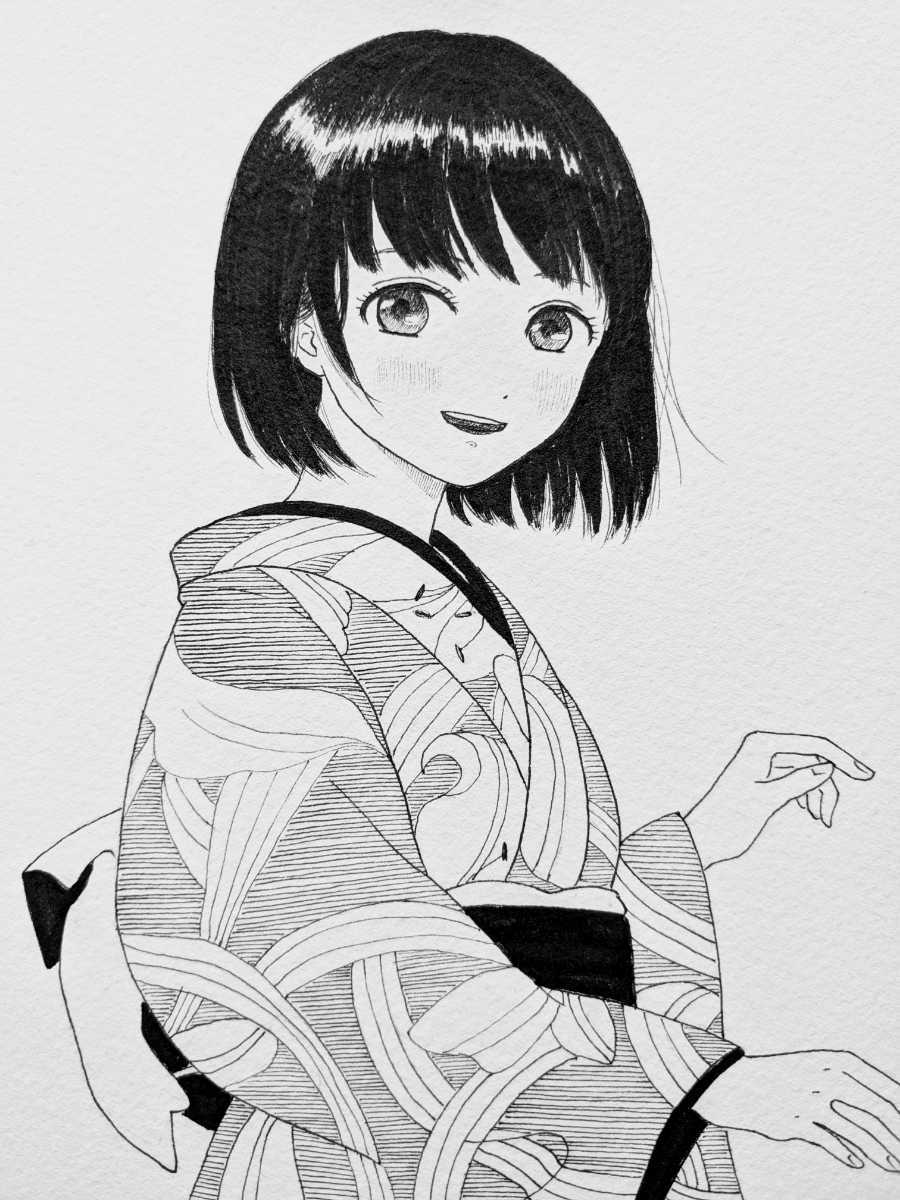オリジナル 手描きイラスト 着物 女の子 サイズ 3 手描きイラスト 売買されたオークション情報 Yahooの商品情報をアーカイブ公開 オークファン Aucfan Com