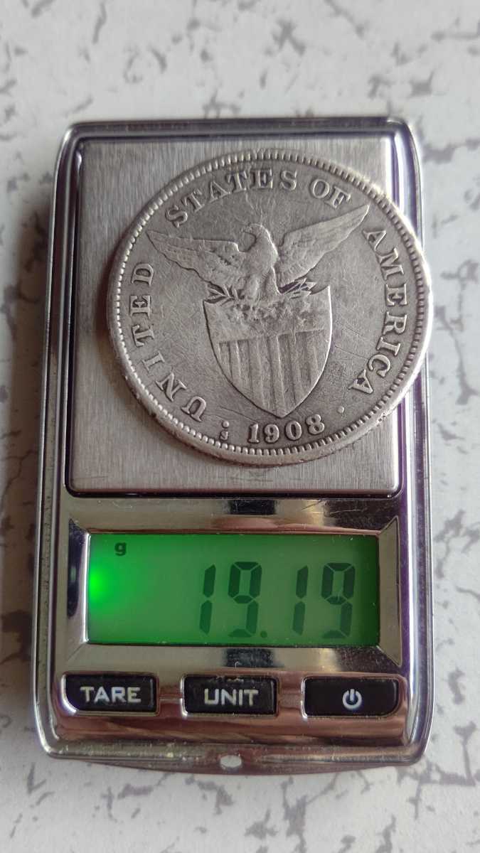 アメリカ領フィリピン 1ペソ銀貨 1908年S 19.19g No.916 【公式通販】